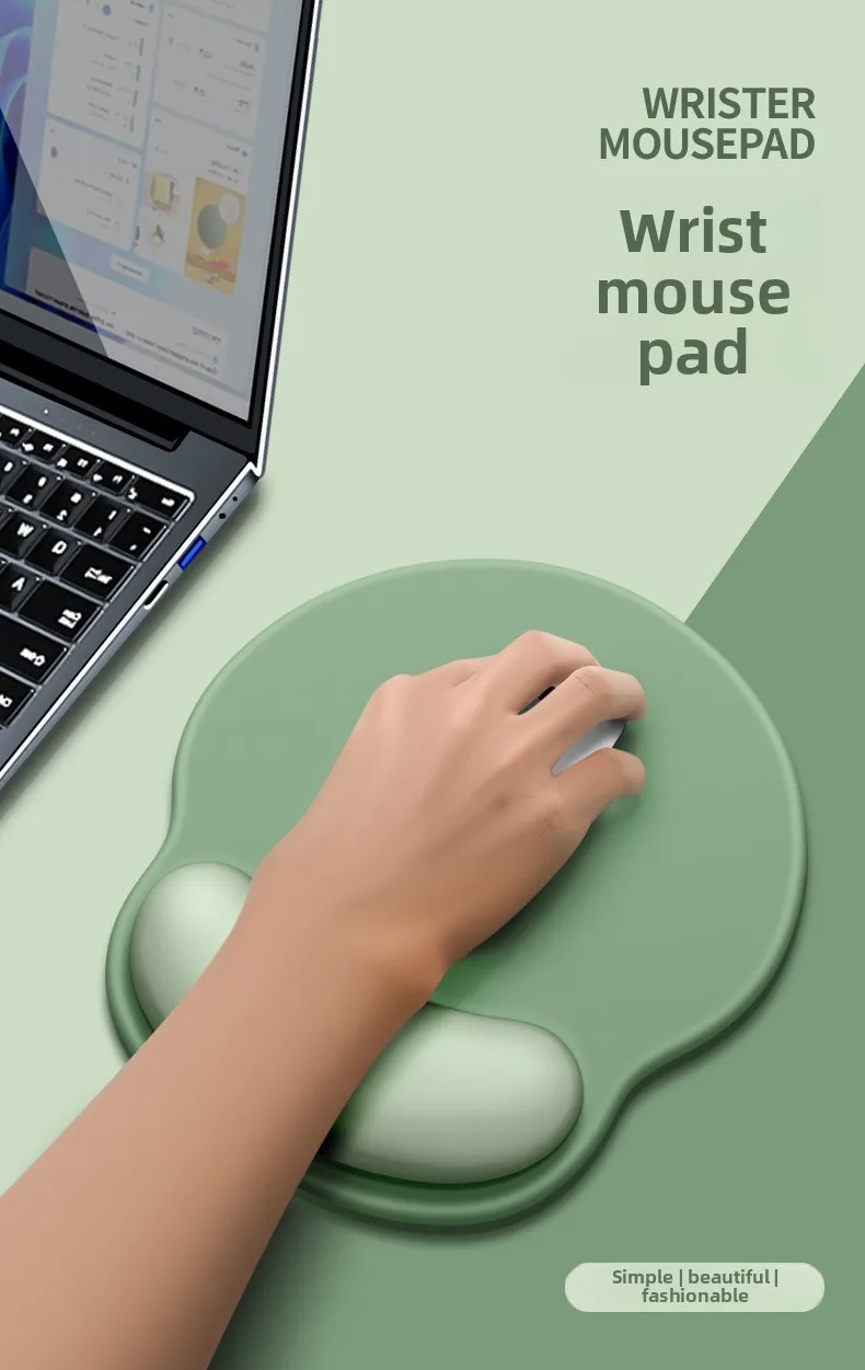 Farbblock-Silikon-Handgelenkauflage Mauspad Ergonomische Schreibtischunterlage für Büro und Gaming 20 Zweifarbige Optionen – Detail 2