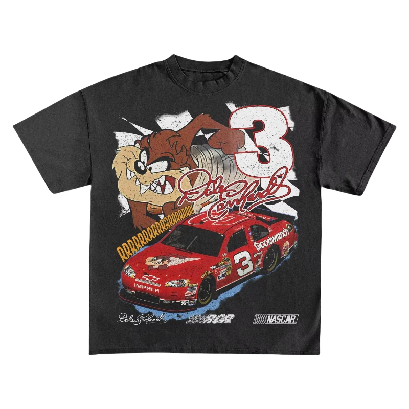 

Tasmanian Devil Dale Earnhardt Nascar T-shirt Short Sleeve Summer TShirt Men Women Cotton Tees Vintage Y2k Tops Streetwear