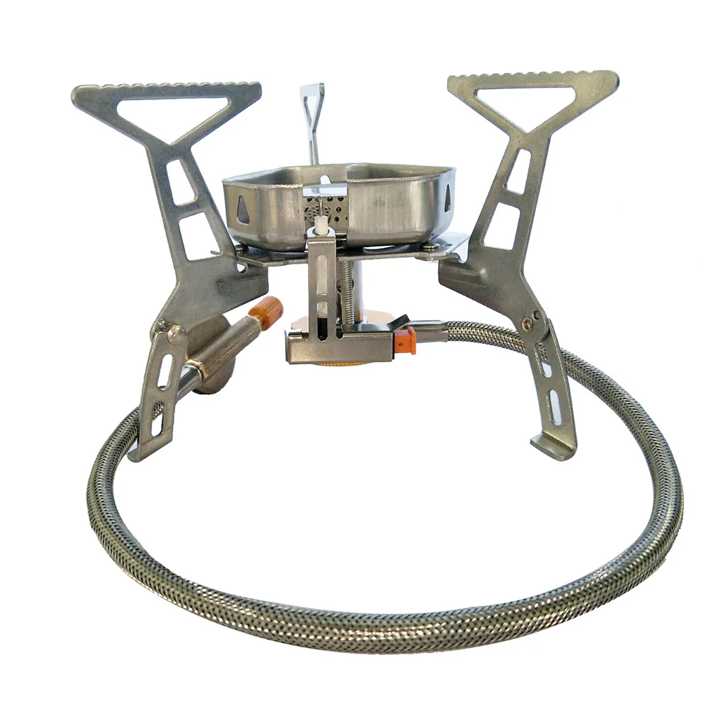 

Split Stainless Steel Outdoor Camping Stove Foldable Windproof Picnic Cooker Portable Backpack Stove Efficient Fuel Saving