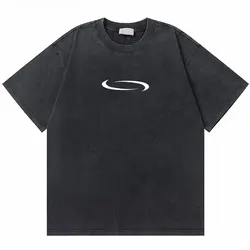 Yıkanmış Vintage rapçi Playboi Carti afyon logosu baskı T-shirt erkekler Hip Hop Tshirt erkek boy kısa kollu yaz Streetwear