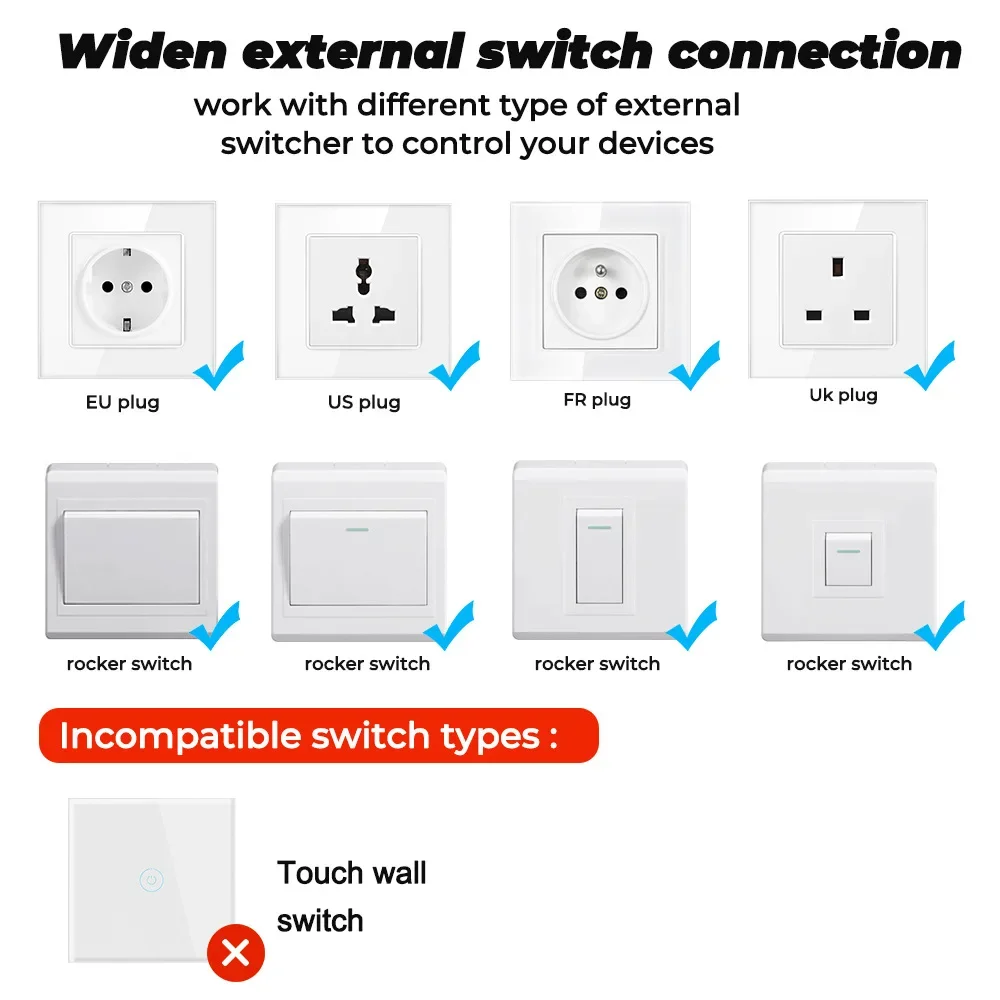 Tuya Mini Wifi Smart Switch Module 16A 2Way Control Smart Life Voice Control Works with Alexa Alice Google HomeKit eWelink APP