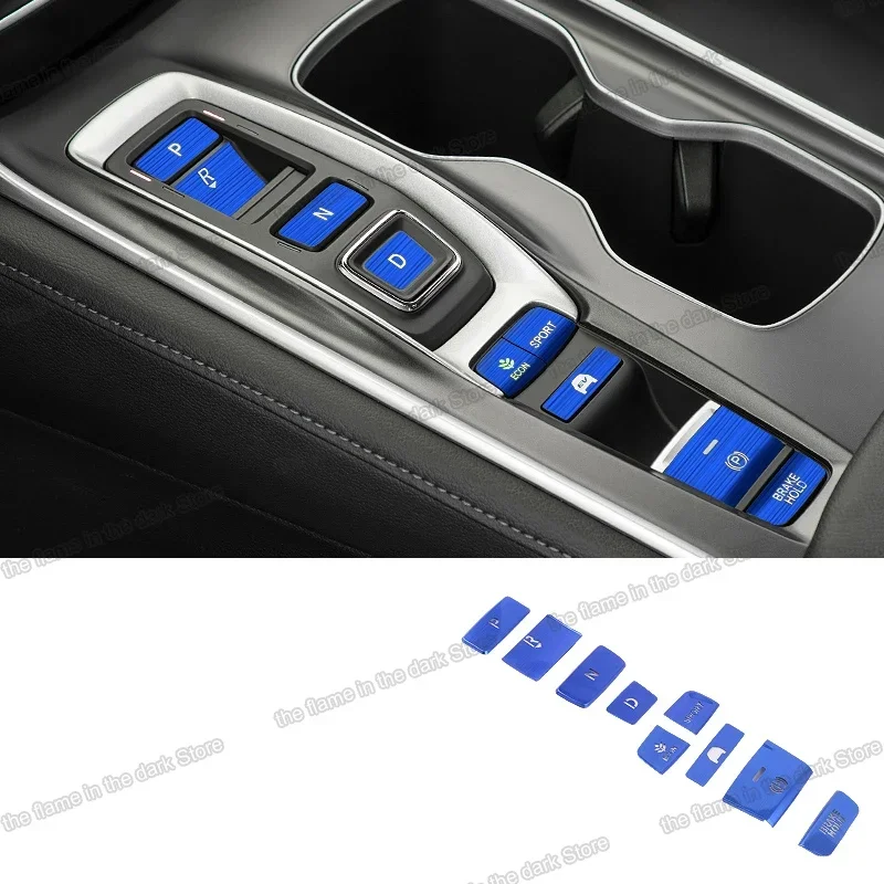 aluminum alloy car gear control button sticker trims for honda accord 2018 2019 2020 2021 10 x accessories brakehold 2022 2023