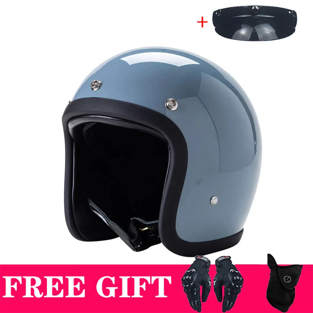 Vintage Motorcycle Open Face Helmet TT&COCASCOS 500TX Technology Fiberglass Scooter Motorbike Riding Jet Casque Moto Casco Japan