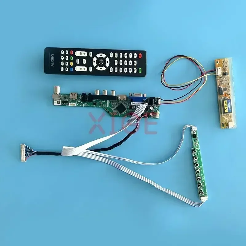 

LCD Controller Driver Board Fit LP171W02 LP171WE2 LP171WE3 1680*1050 Kit 30 Pin LVDS VGA+HDMI+AV+USB+IR 1CCFL TV Analog Display