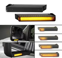 2Pcs LED Under The Side Rearview Mirror Turn Signal Indicator Light For Ford F150 F-150 2004 2005 2006 2007 2008 2009 2010-2014
