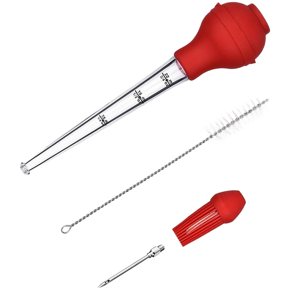 Injector Needle Turkey Baster For BBQ Grilling Heat Resistant 22ml Capacity Precision Injector Easy To Clean Long Lasting