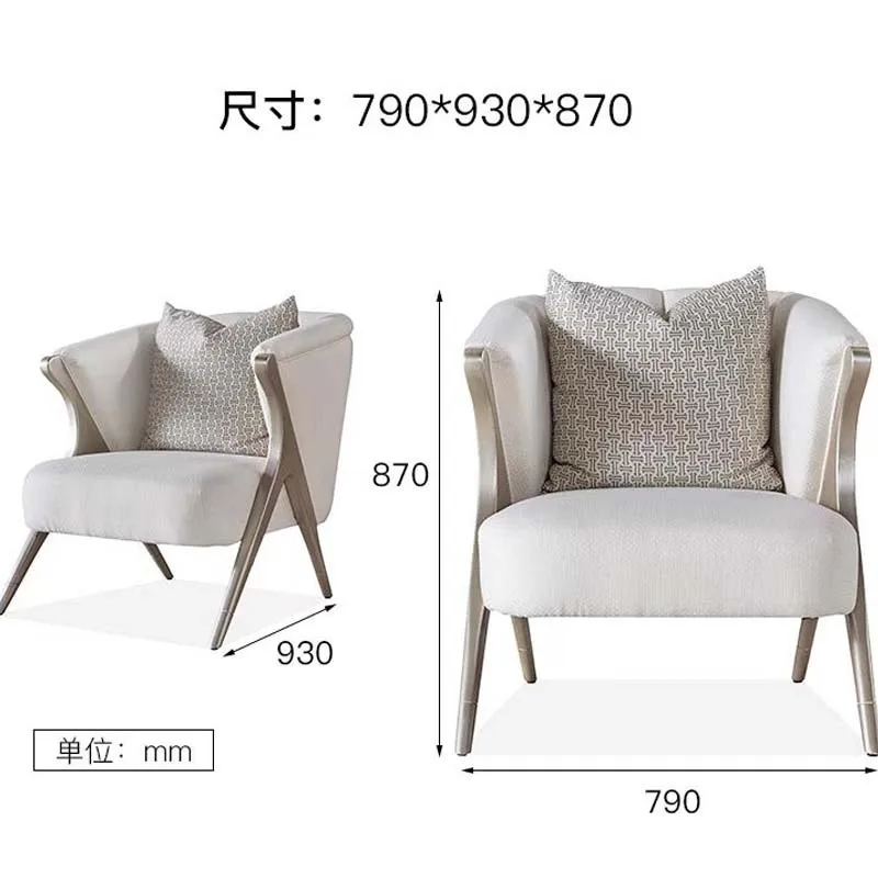 American solid wood villa, living room, single sofa chair, sales office, negotiation rest area, solid wood craftsmanship light