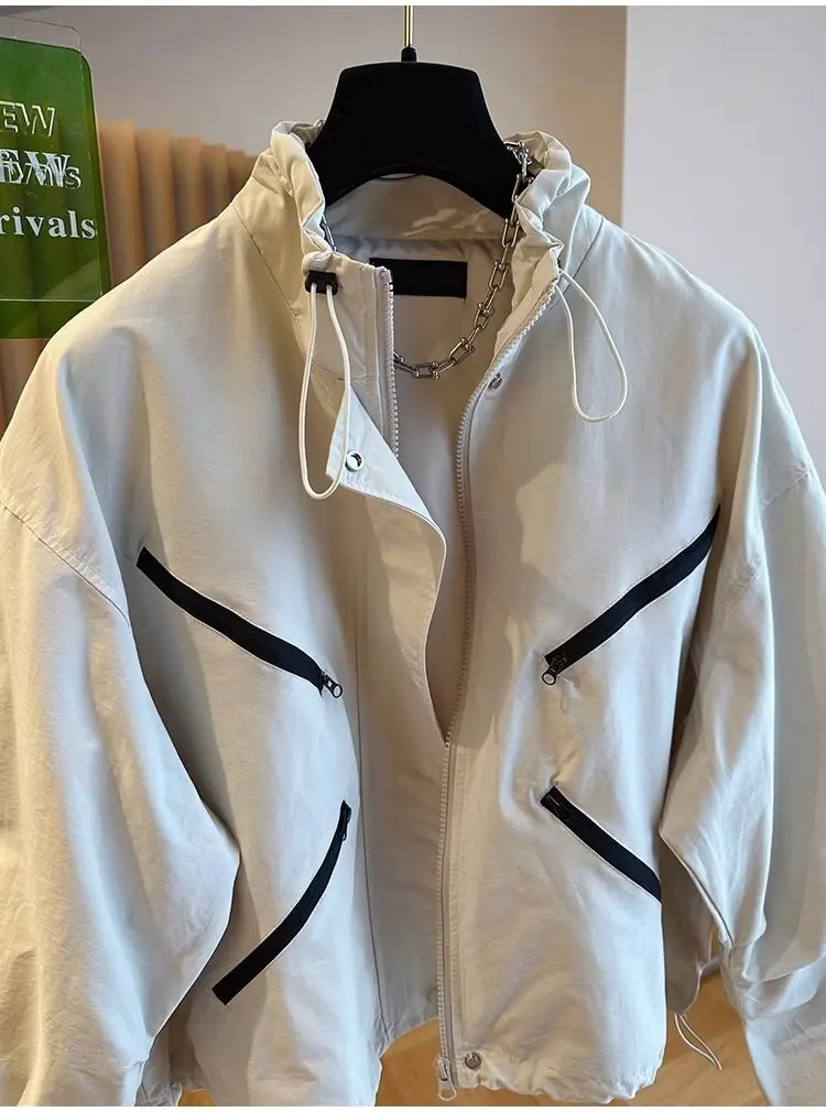 Korean Fashion Bomber Jacket Women Loose Windbreaker Women Hooded Spring Jackets Outerwears Vintage Women Clothing