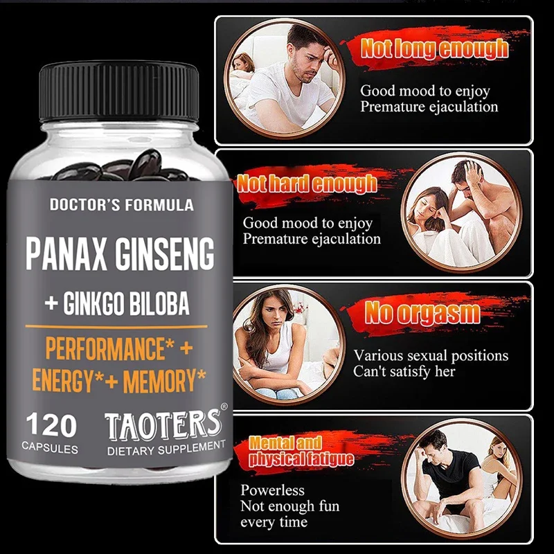 TAOTERS Korean Ginseng and Ginkgo Capsules promote strength endurance performance, high performance and focus