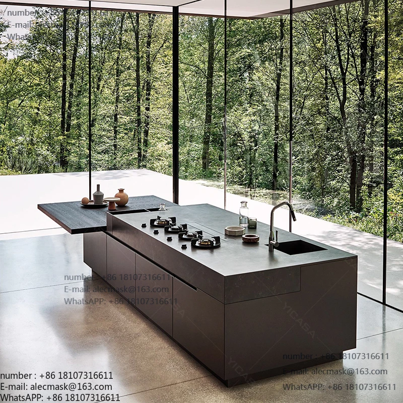 

Italian Design Black Modern Kitchen Cabinet Set