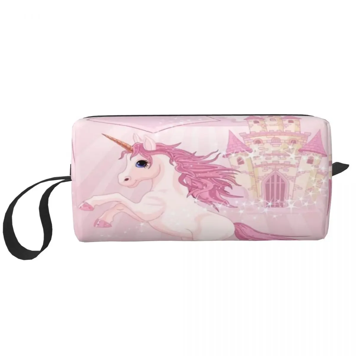 Unicorn And Fairy Tale Castle Cosmetic Bag Women Kawaii Large Capacity Makeup Case Beauty Storage Toiletry Bags