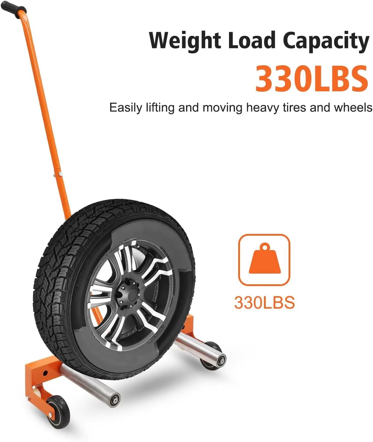 Heavy Duty Tire Lifter On Casters 360 Degree Rotating Wheels 150 Kg Capacity Adjustable Tire Wheel Dolly For Cars Trucks Trailers Workshop Tire Service Tool