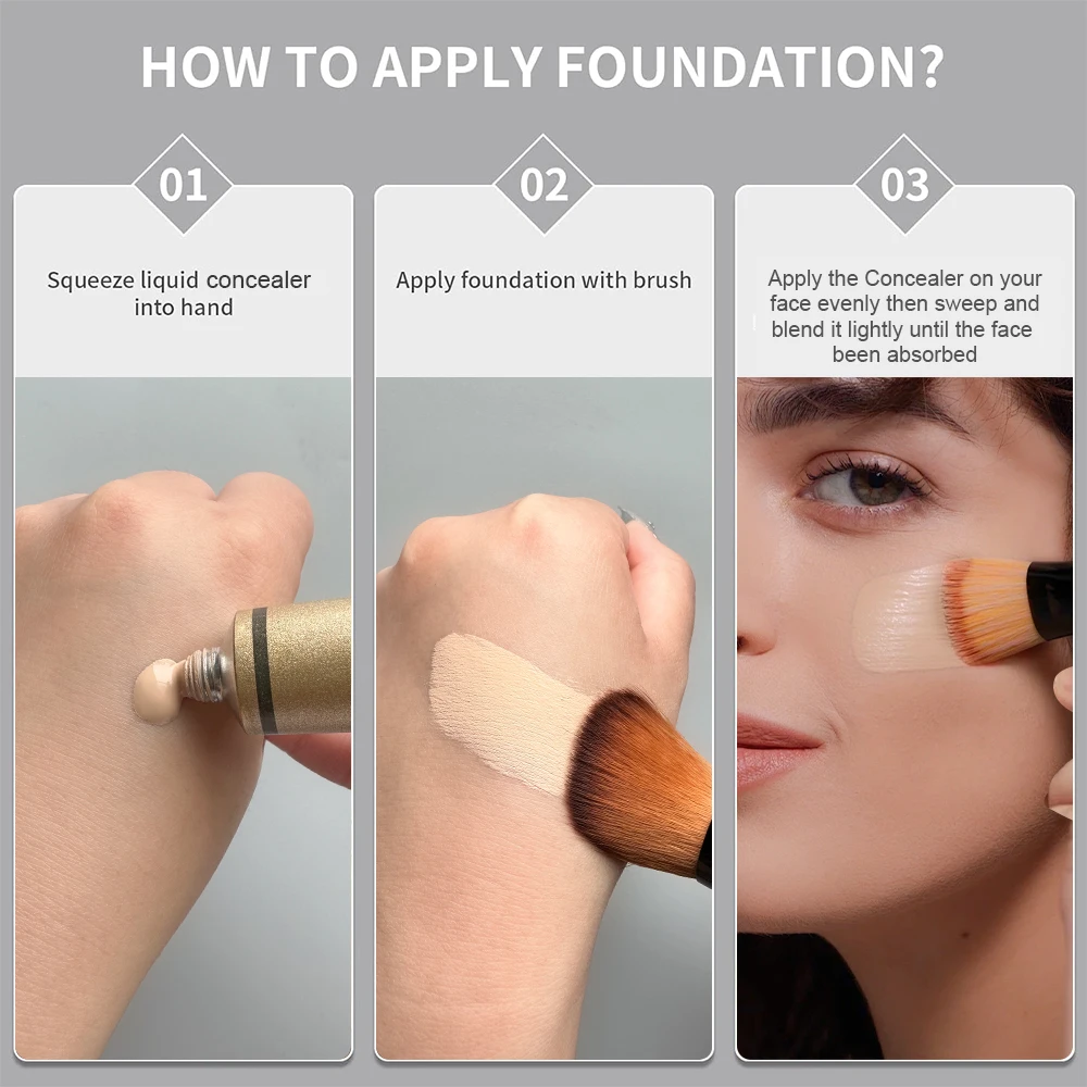 คอนซีลเลอร์ 14 สีพร้อมคอนซีลเลอร์แบบยืดหยุ่นรองพื้นชนิดน้ําให้ความชุ่มชื้นเพื่อปกปิดความหมองคล้ําฉีกขาดราง Nasolabial พับ