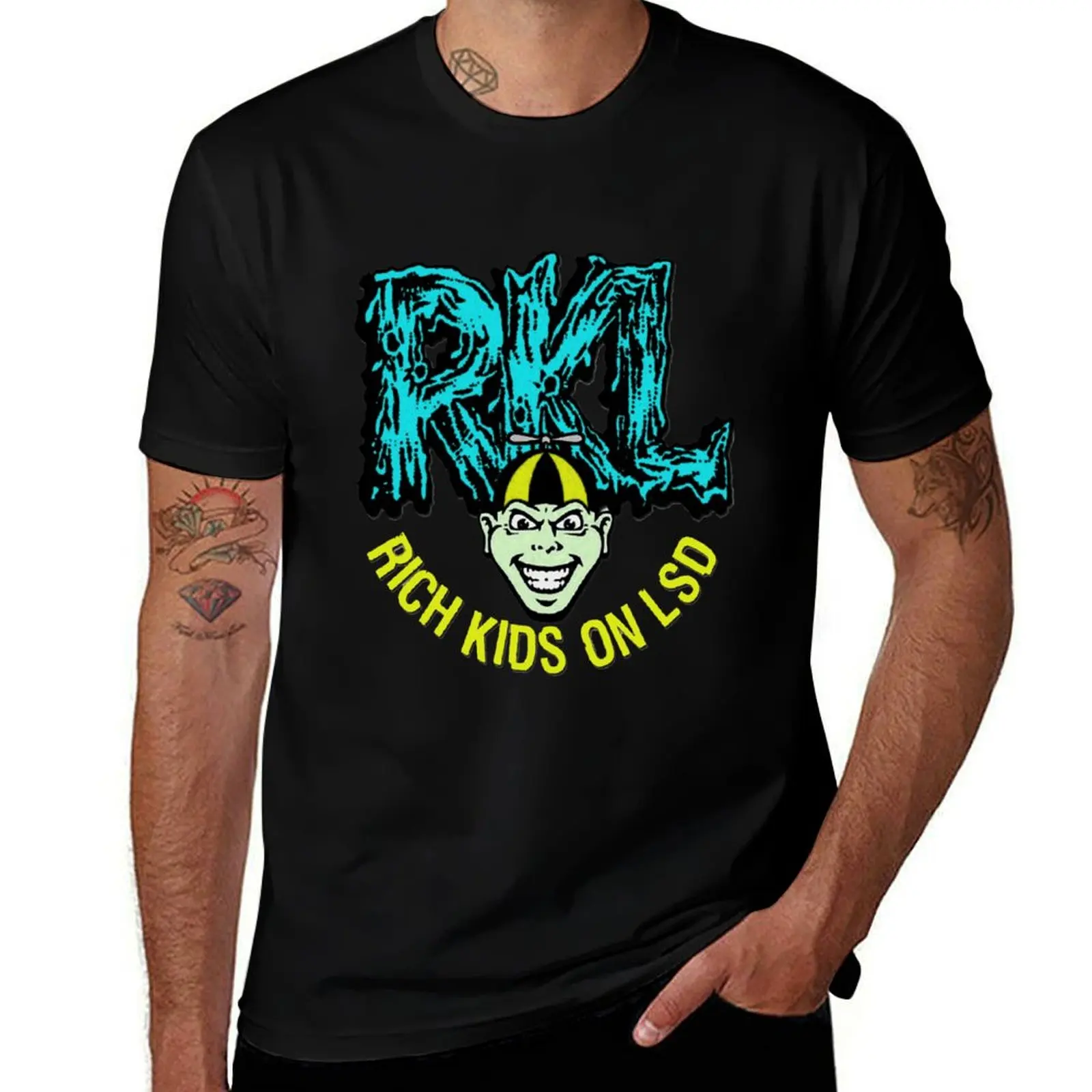 

rkl T-Shirt man graphic t shirt t shirts for man graphic funny black cotton t-shirt plain for man package T-Shirt