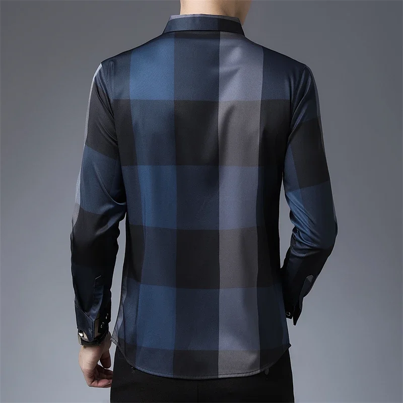 New Men\'s Casual and Fashionable Long Sleeved Shirt with Printed Anti Wrinkle Business Shirt