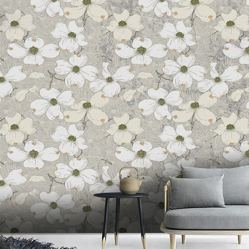 Custom Large Size 3D Photo Mural Pastoral American Style Flowers Wallpaper for Bedroom Living Room Backdrop Wall Home Decoration