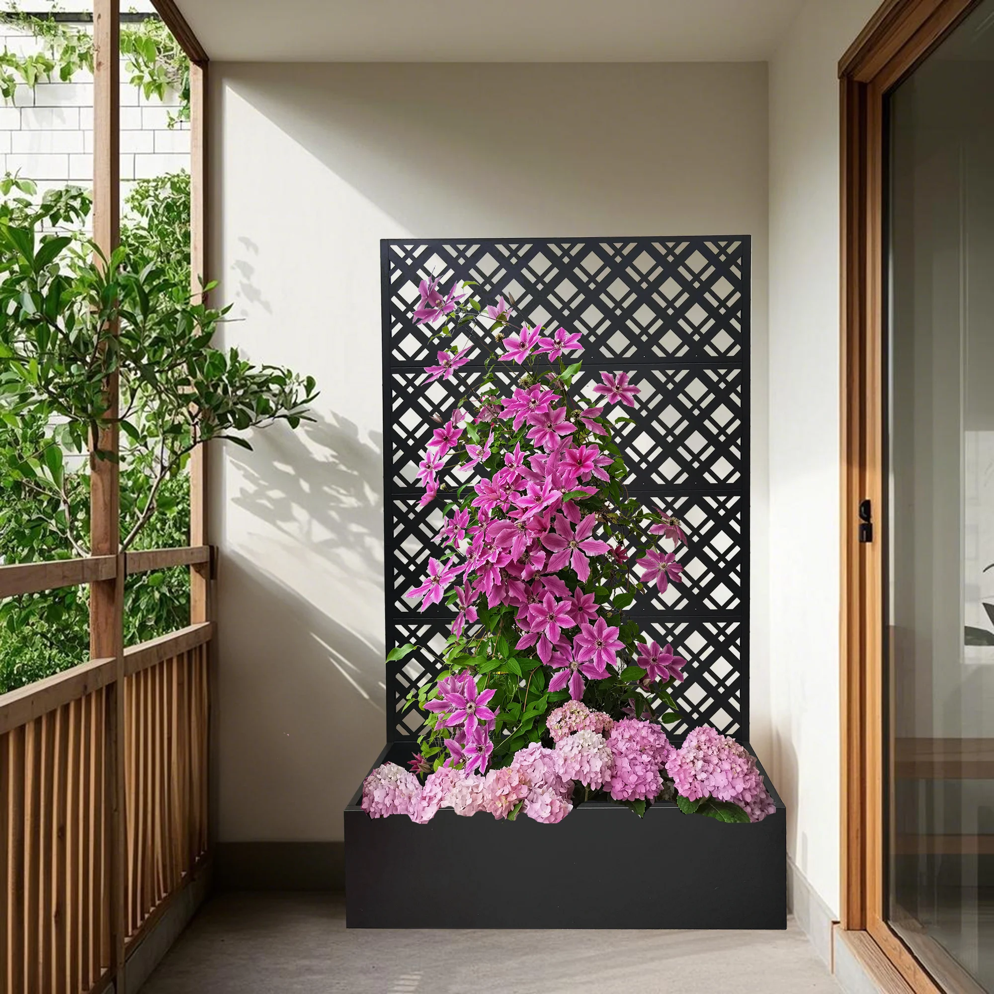 Plants X - Pot Tanaman Logam dengan Teralis 70.9in
