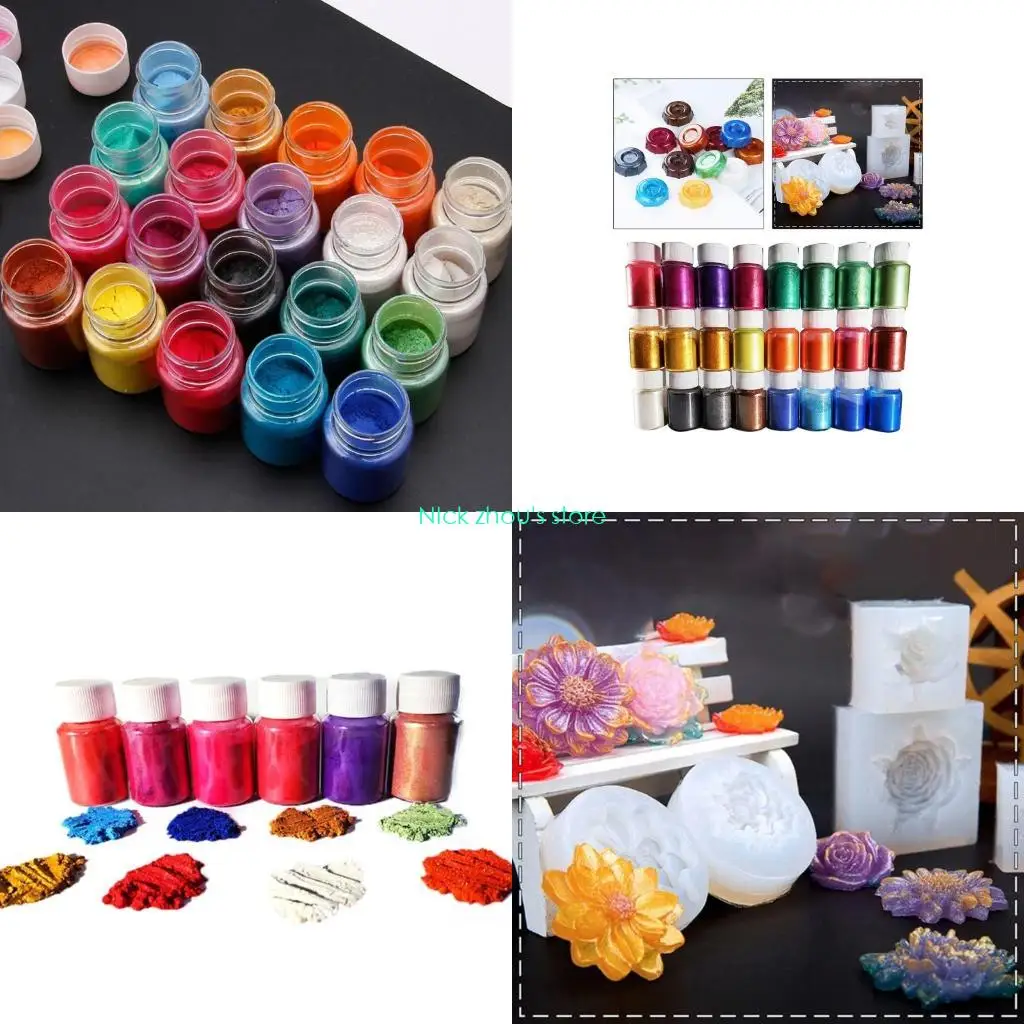 

E15E 24 цвета жемчужный порошок эпоксидная смола краситель жемчужный пигмент натуральный минеральный порошок слюды