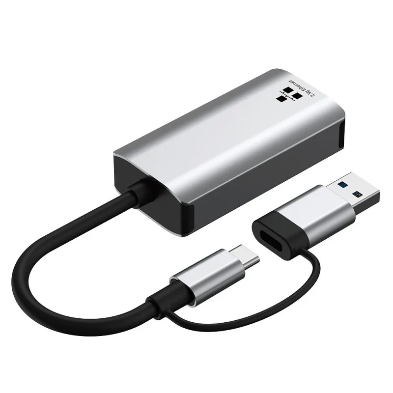 2500Mbps Ethernet Adapter USB 3.0 Type C Netwerkkaart 2.5G Ethernet Gigabit Adapter Lan Card Hub voor MacBook iPad Win 7/8/10/11