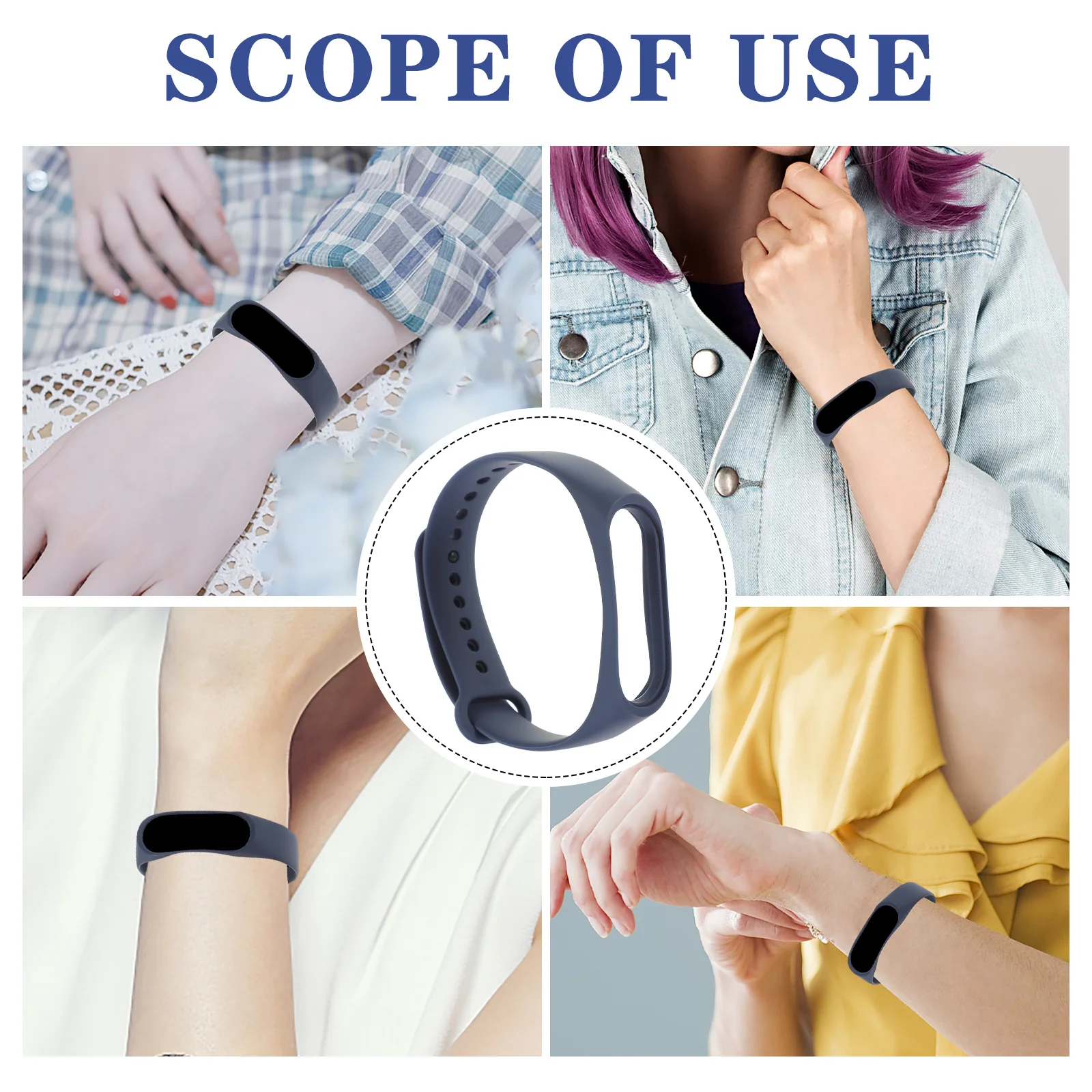 

Fashion Dark Blue No 11 Replacement Silicone Wristband for 3 Adjustable Durable Waterproof Comfortable Daily Style Any