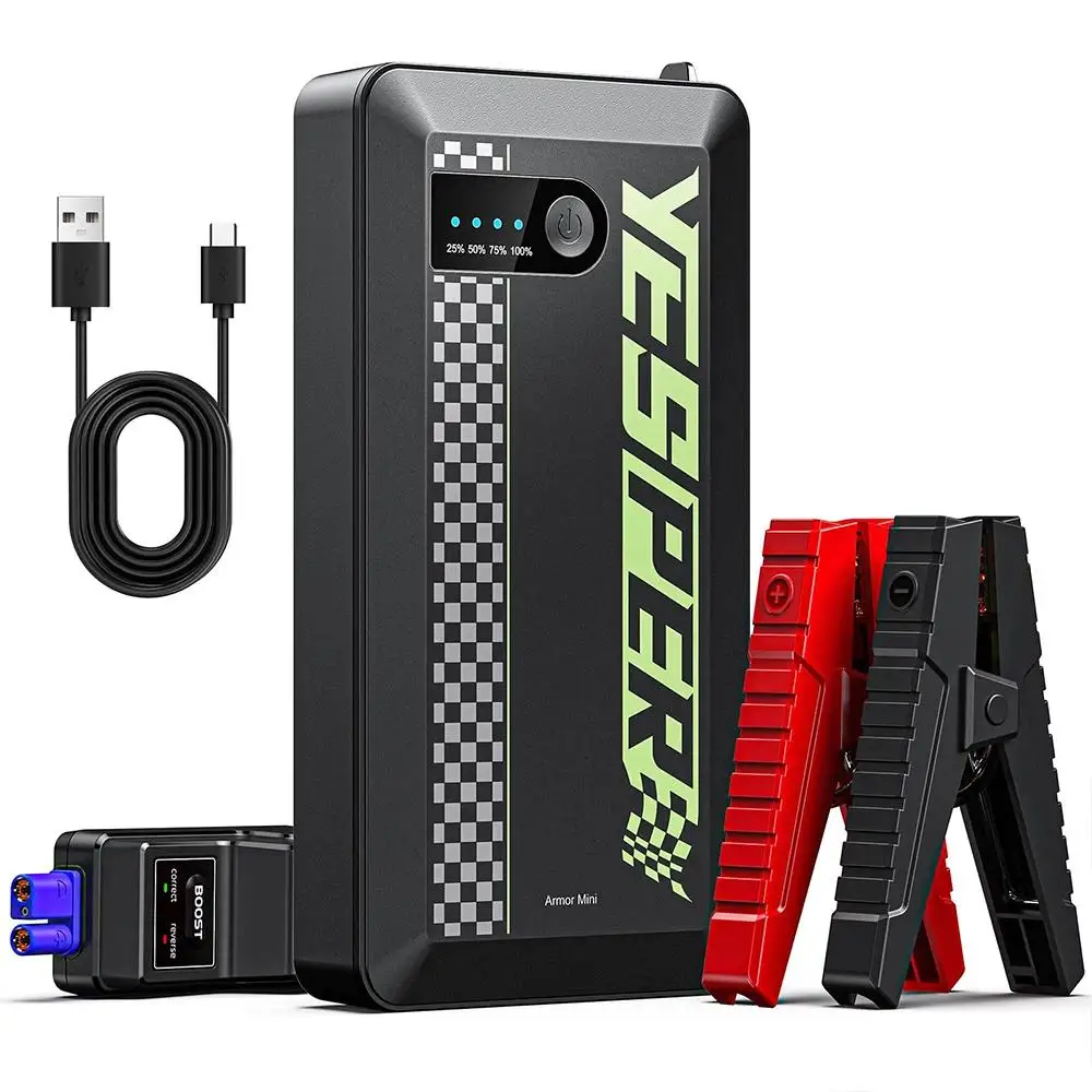 YESPER Avviatore di Emergenza Portatile 1500A 12V, Compatto e Leggero, per Auto, Moto, SUV 7L Benzina, 5.5L Diesel