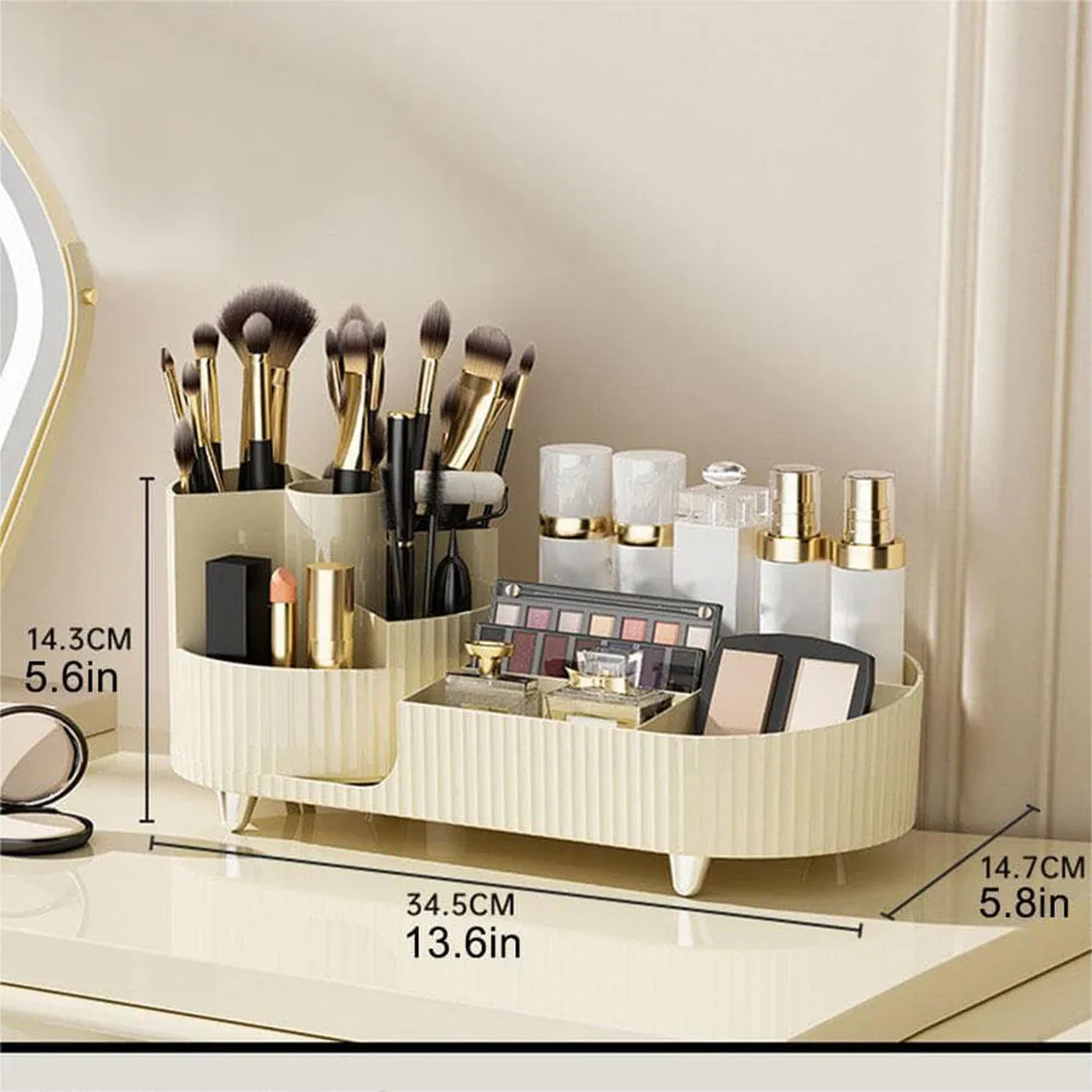 Cosmetic Storage Rack with Rotating Base and Divided Compartments for Cosmetic Storage Box, for Lipstick, Skin Care Storage Box