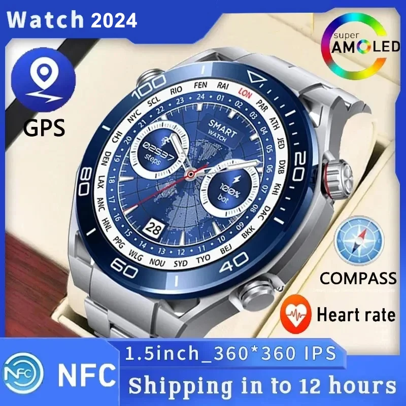 2024 Smart Watches Men Smartwatch Bluetooth Call Heart Rate Sleep Monitoring Smart Sports Watch IP68 Waterproof Bracelet AMOLED