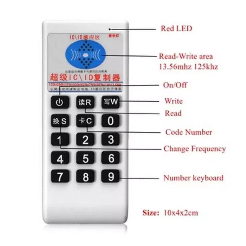 English Handheld 5 Frequency RFID Duplicator 13.56Mhz UID Tag Reader 125Khz T5577 Key Copier IC ID Clone NFC Smart Chip Writer