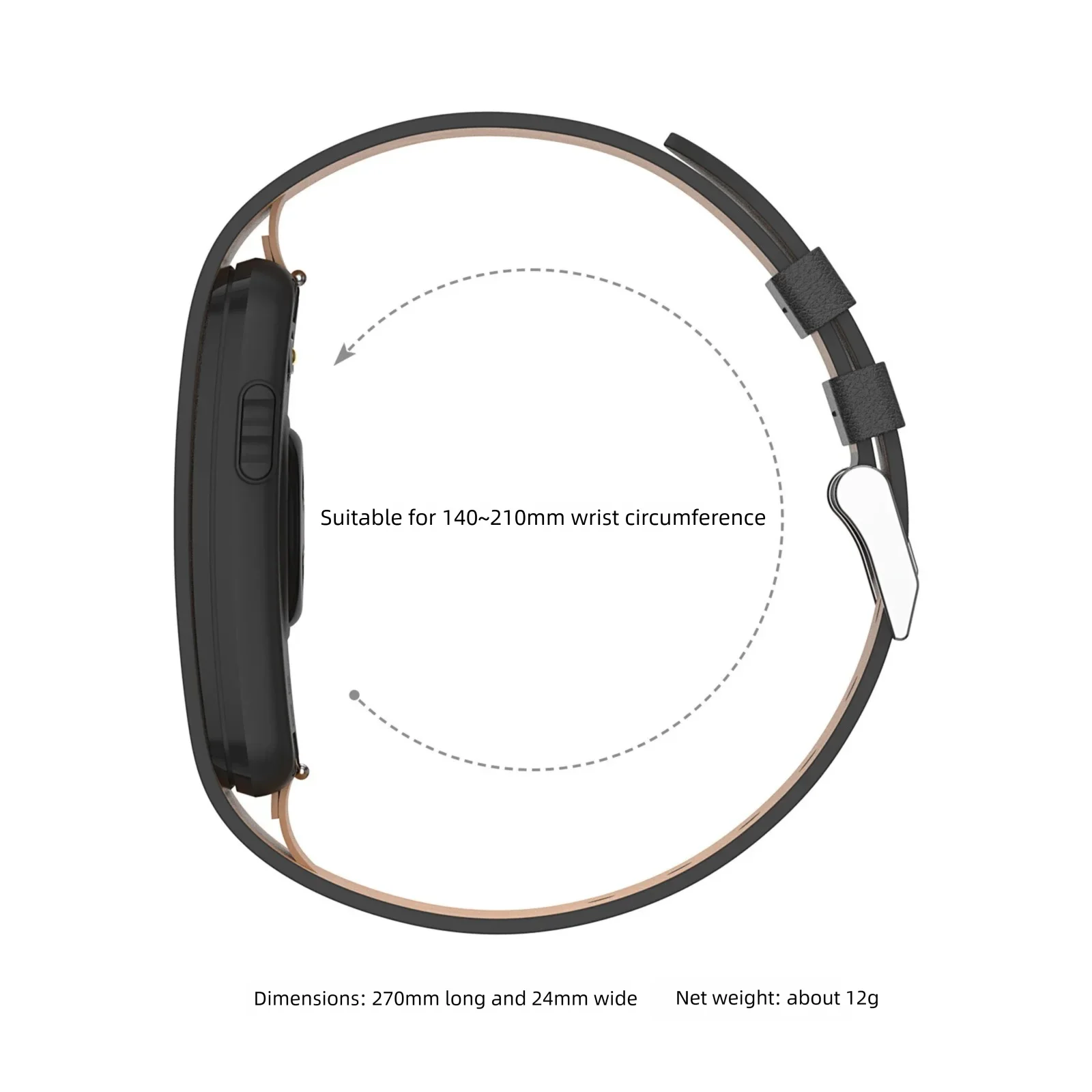 Pasek Garmin CIRQA kompatybilny, skórzany, miękki, wygodny, z szybkim mechanizmem zwalniającym, zintegrowany z oryginalnym etui. — zdjęcie produktu 5