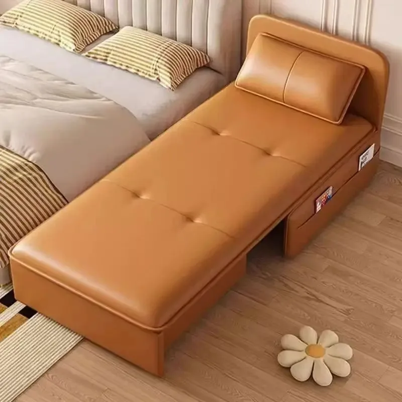 Leather electric sofa bed all-in-one multi-functional folding sofa bed living room balcony study room small apartment sofa