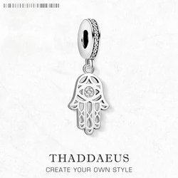 Hand of Fatima Charm Pendants For Women Men Vintage Amulet 925 Sterling Silver Jewelry
