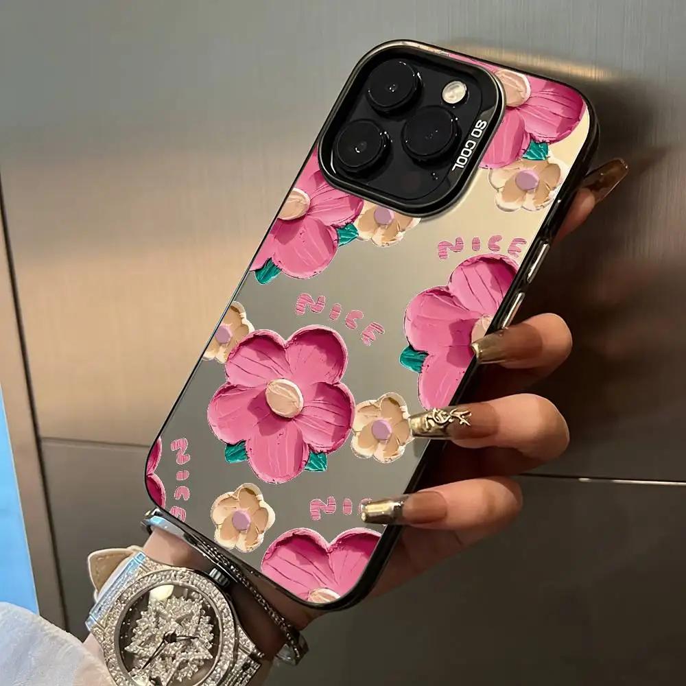 Beautiful flowers Phone Case For iPhone 17,16,15,14,13,12,11 Plus Pro Max Colored Silver Phone Case
