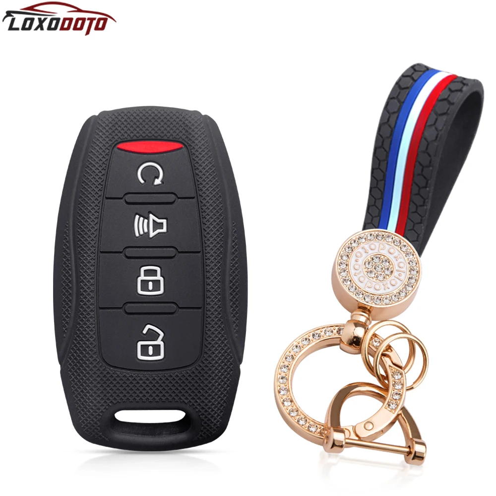 Silicone Car Key Case Remote Keychains Key Cover Caps Holder For GWM Poer Cannon Cameras Great Wall Poer Haval H3 H6 H9 F5 F7