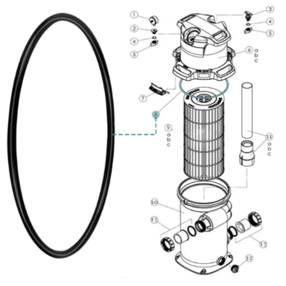Black Silicone O-Ring Filter Head Gasket For Hayward CXFHR1001 RGX45G Swim C100S C150S Pool Equipment Parts