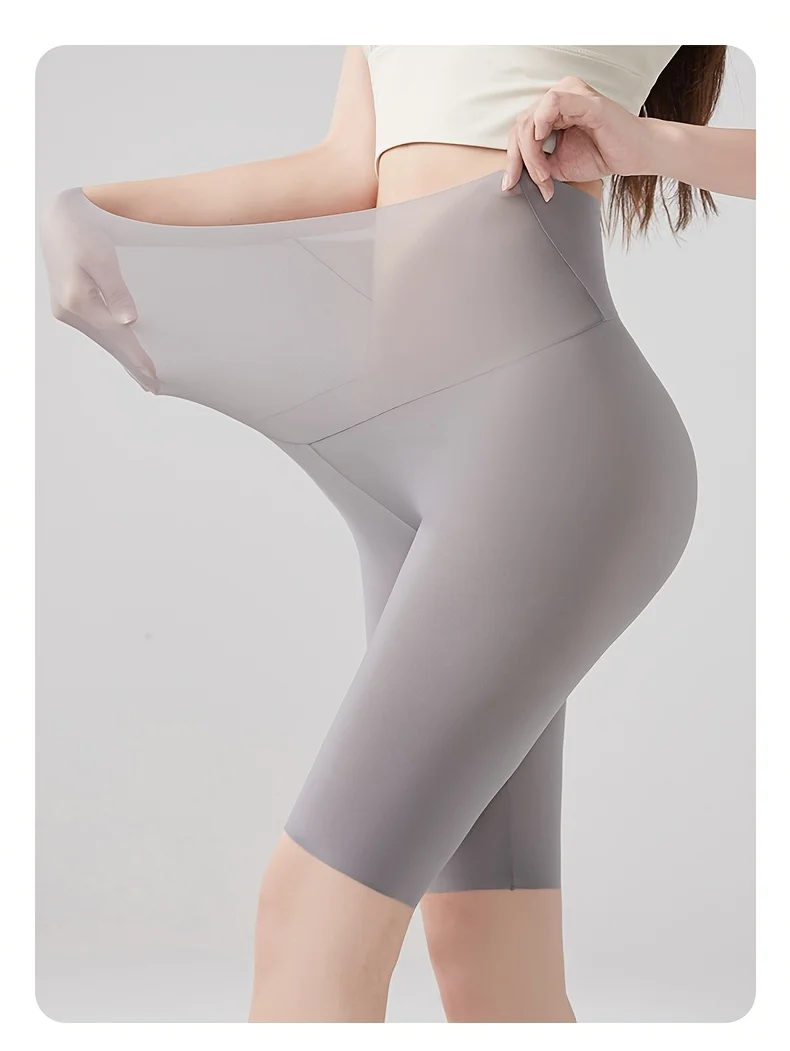 Ultradünne Sommer-Sicherheitsshorts für Damen, Übergröße, hohe Taille, elastisch, unter dem Rock, Eisseide, nahtlose Boxershorts, Unterwäsche – Detail 13