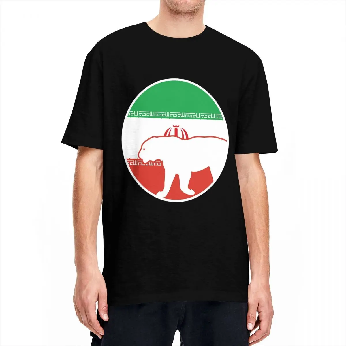 Men's T-Shirt Iran Leopard Iranian National Animal Flag T Shirts Hipster Summer Tees Streetwear Casual Cotton Clothing Gift Idea