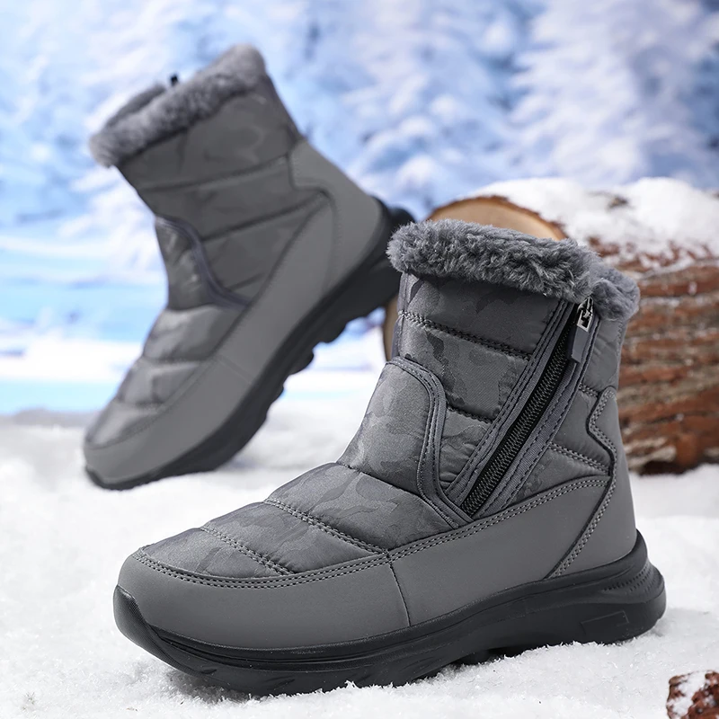 

New Winter Waterproof Snow Boots, Non-Slip High-Top Fleece-Lined Warm Cotton Boots, Plus-Size Unisex Outdoor Boots