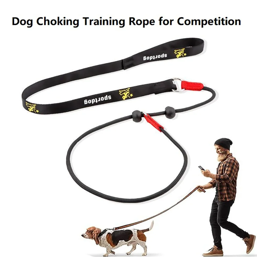 Training Dog Choking Rope Leash 2 in 1 Lead Collar 150cm P-Shaped Chain Slip Lead Control Leash  Small Large Competition Dogs