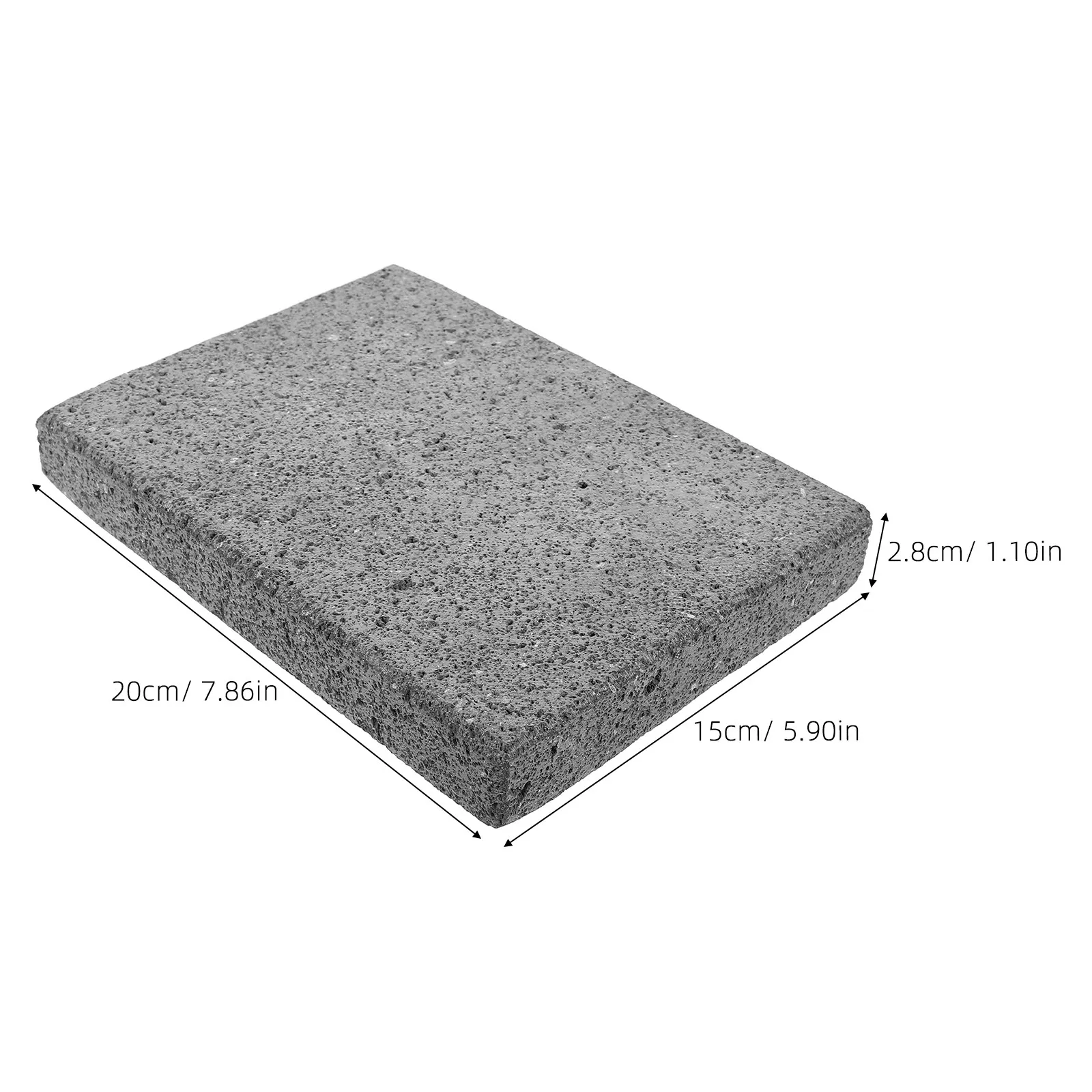 Volcanic Stone Grill Plate Rectangular Size 8x6x1.1 Cooking Stone Slab for Steak Pizza Bread Baking Outdoor Bbq Set