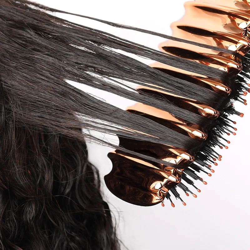 Anti-Static Boar Bristle Hairbrush Hairdressing Combs for Hair Extensions Salon Air Massage Hair Brush 4 Color Available