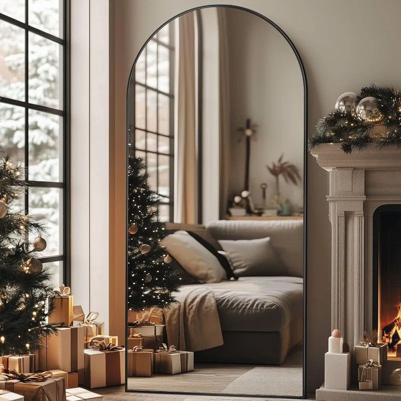 Full Length Mirror, 76"x34" Oversized Arched Mirror Large Standing Mirrors, Tall Mirrors Body Floor Mirror Wall Mirror Hanging M