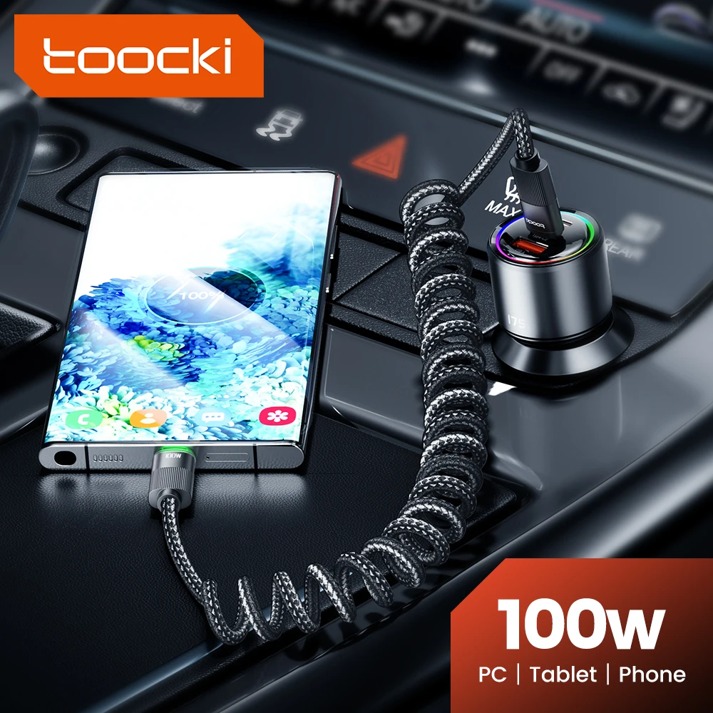 Data Cable Black – The Real-World Test of the Toocki Spring 100W USB-C to USB-C Telescoping Cable