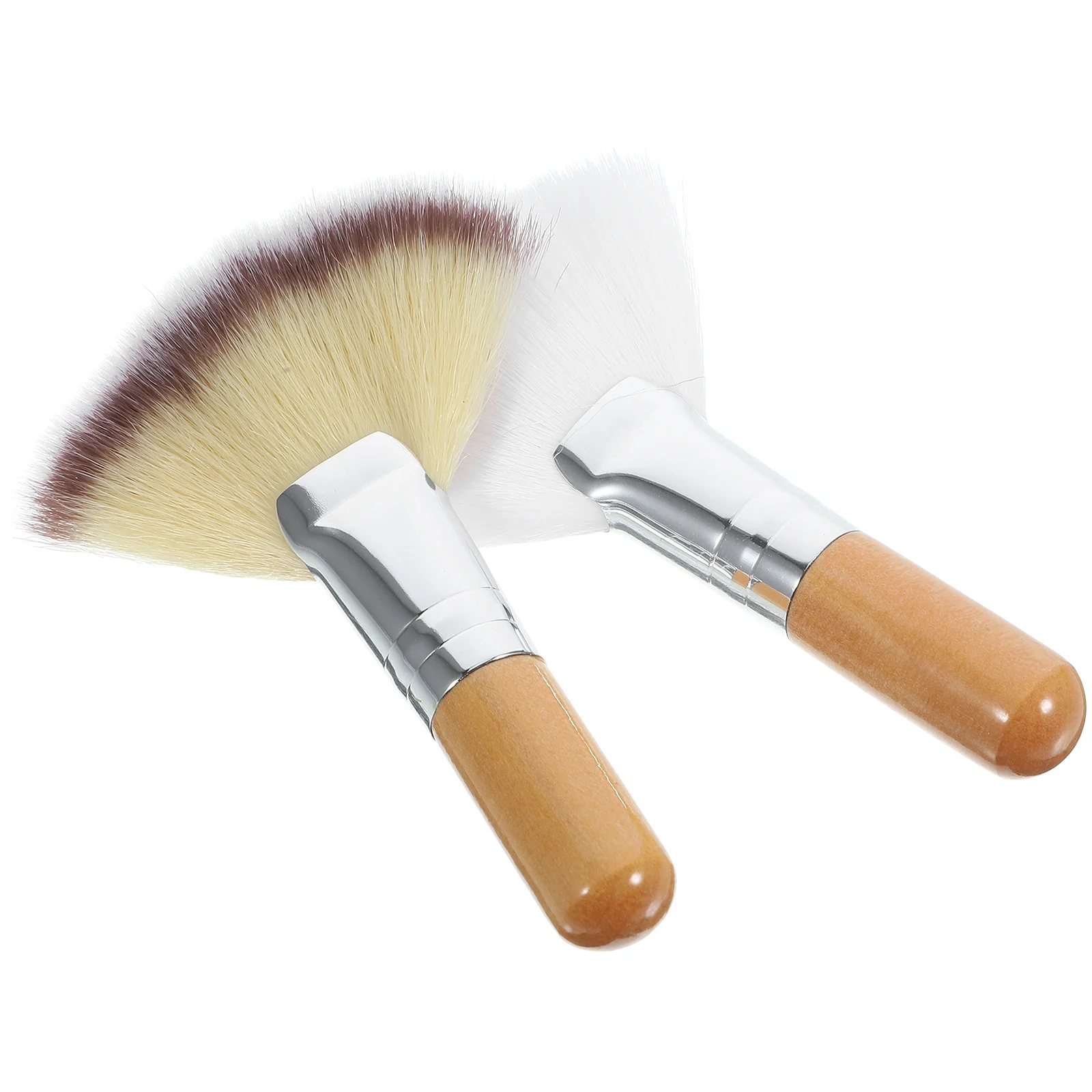 2 uds ventilador cepillo de maquillaje Facial cerdas suaves para rubor polvo suelto resaltando ajuste polvo herramientas de maquillaje Facial