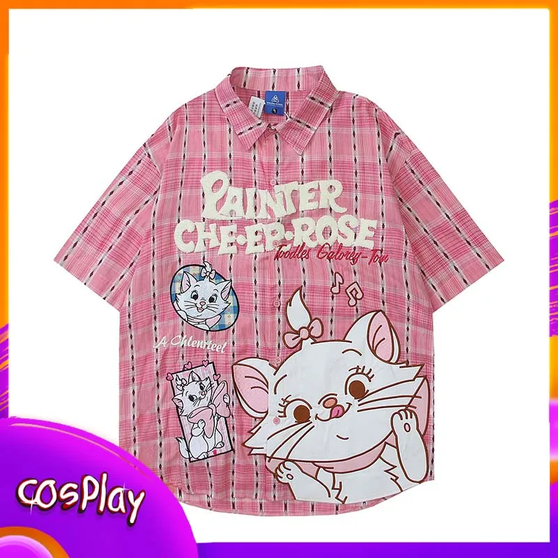 

Marie Cat T-Shirt Disney Cartoon Cute Embroidery Short-Sleeved Shirt For Men Women Summer Casual Fashion Top Loose Chlothing