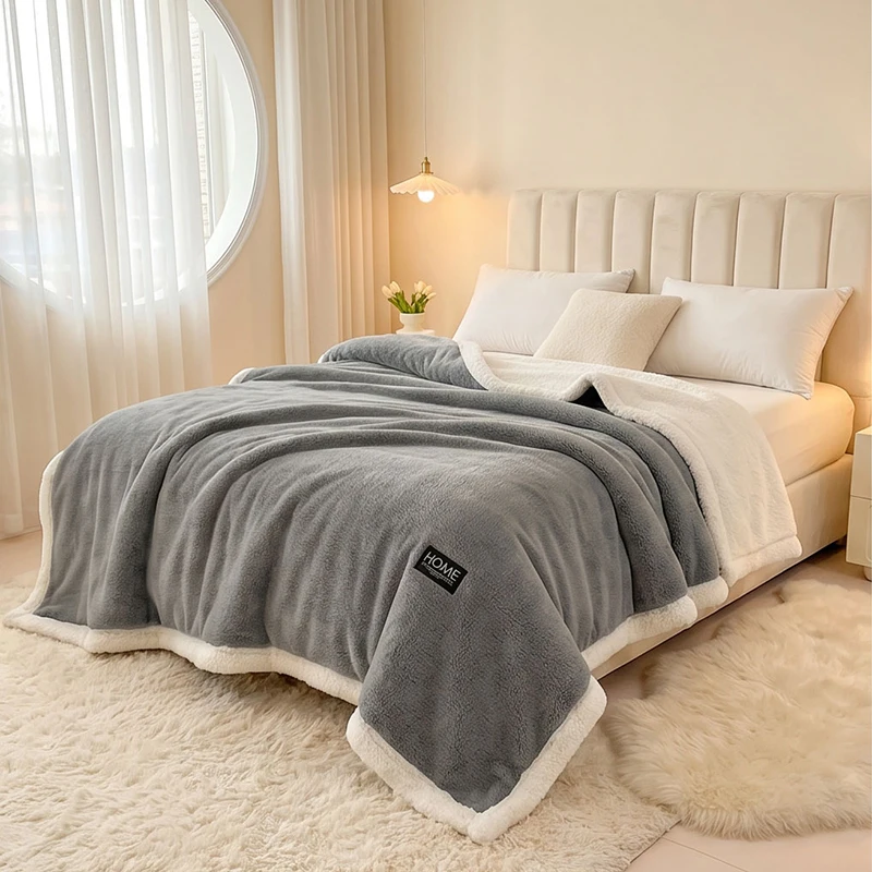 Solid Color Flannel Throw Blanket, Multi-Purpose Soft Skin-Friendly Warm Cozy Blanket for Bedroom Living Room Office Couch Sofa Bed Decor
