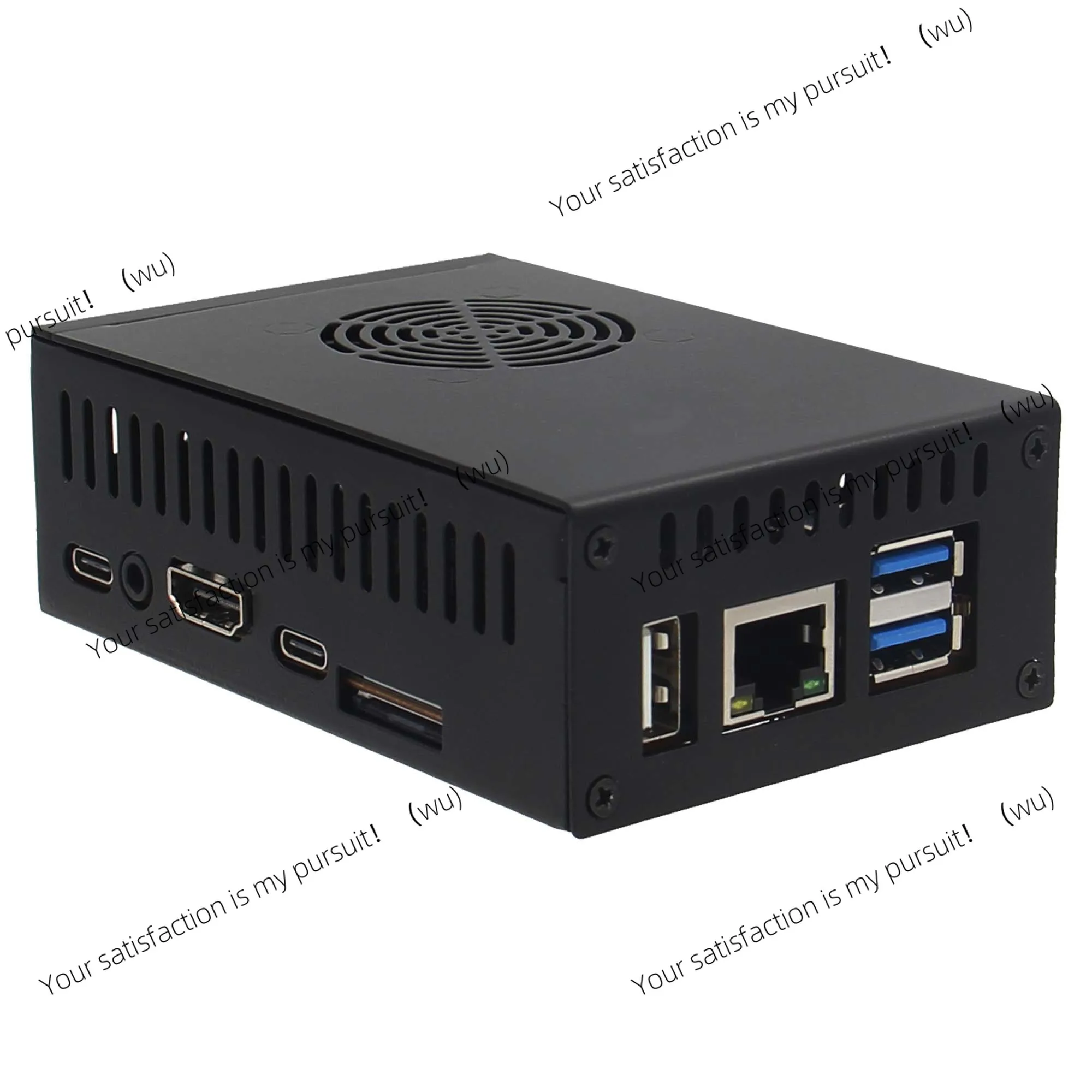Metal case with cooling fan and aluminum fins for Orange Pi 5/5B N505