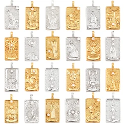 Tarot Cards Charm Pendant ,2021 New 18K Real Gold Plated DIY Jewelry Accessories for Bracelets Necklaces Making M06
