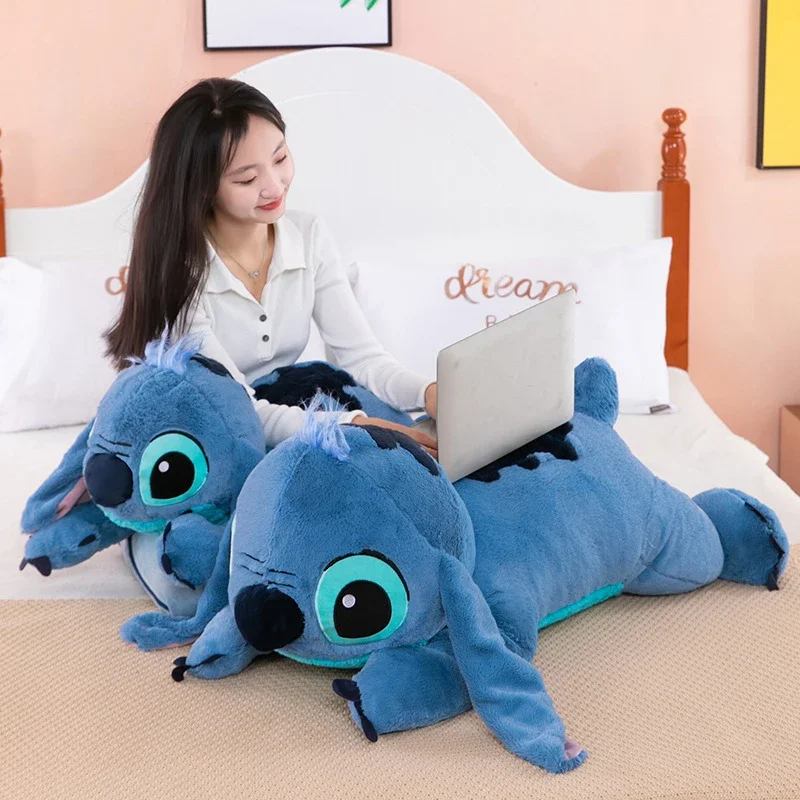 60/80cm Disney Lilo and Stitch Plush Toys Crouching Style Pixar Anime Plushie Stich Dolls Pillow Soft Stuffed Gift for Children