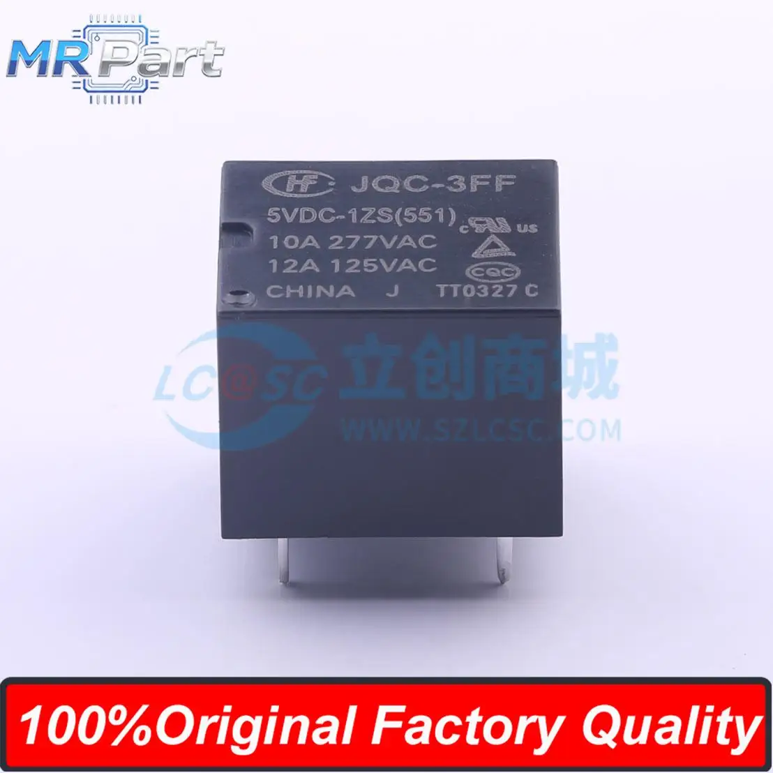 5 Pieces JQC-3FF/005-1ZS (551) Ultra Small High Power 5VDC Relay 10A 277VAC Single Pole Double Throw DIP 5Pin