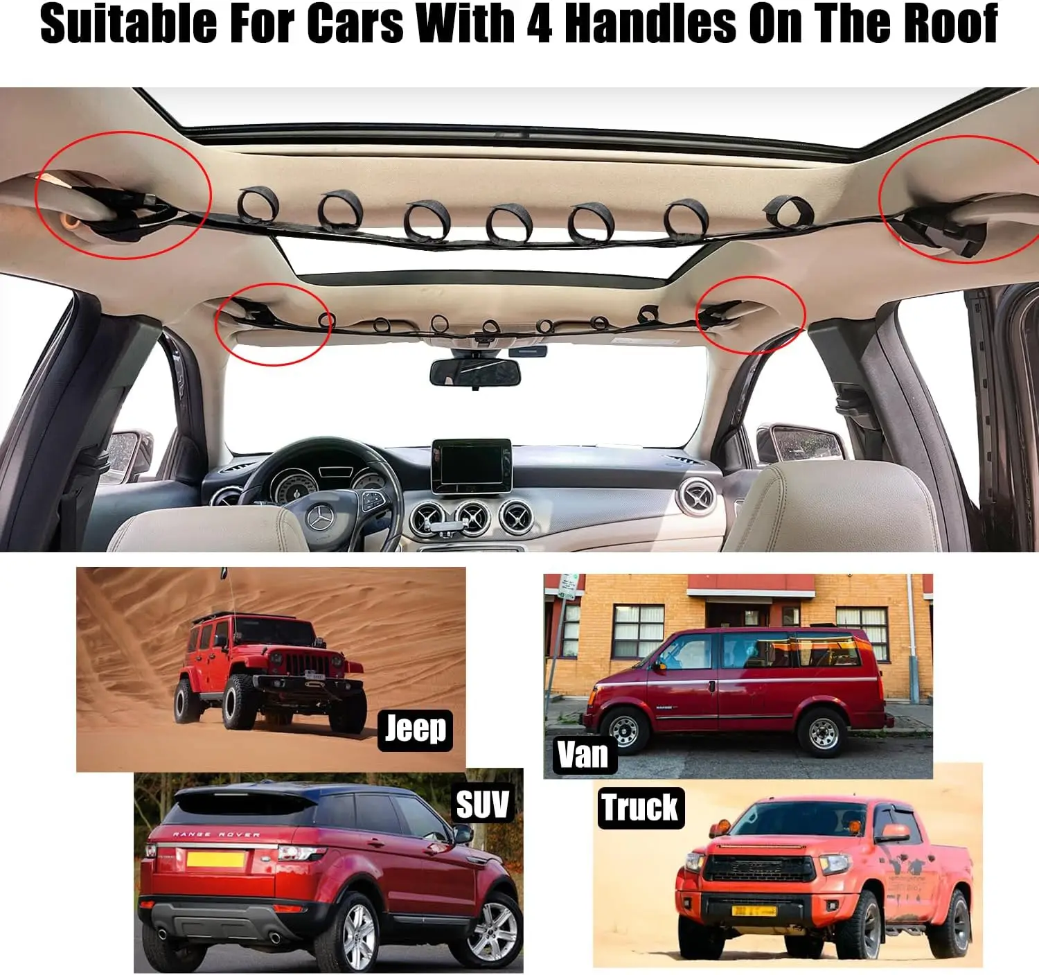 Auto-Angelrutenhalter für 7 Ruten, Verstellbar 33,5-66,9 Zoll, Robuster Fahrzeugruten-Träger für SUV/Kombi/Van/Jeep/LKW – Detail 6